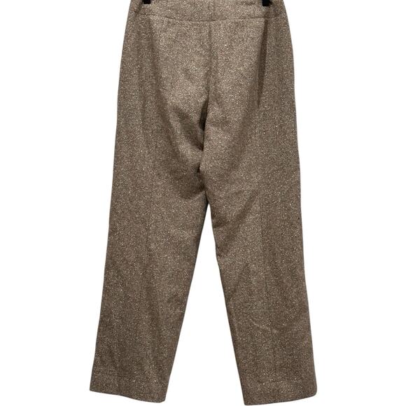 St John Collection Wool Blend Pants Womens Sz 6 Brown Tweed Silk Lined - Picture 3 of 11
